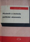 Předmět a metoda politické ekonomie