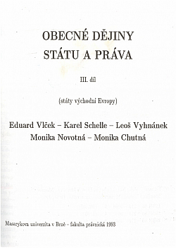 Obecné dějiny státu a práva III. - státy východní Evropy