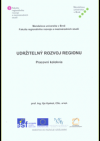 Udržitelný rozvoj regionu - Pracovní kolokvia
