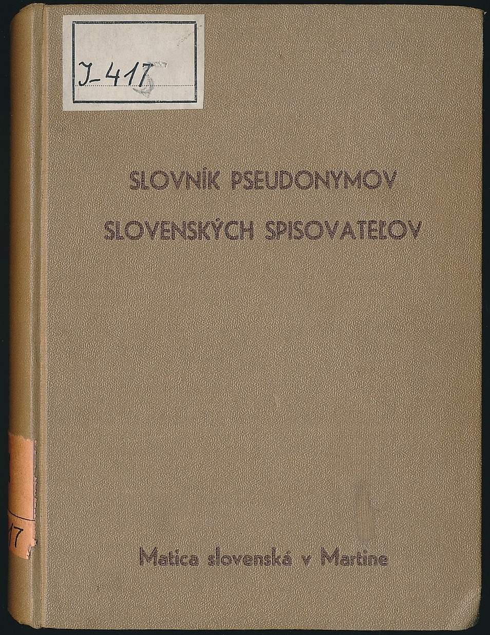 Slovník pseudonymov slovenských spisovateľov