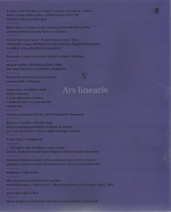 Ars linearis V obálka knihy