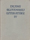 Dejiny slovenskej literatúry IV. obálka knihy