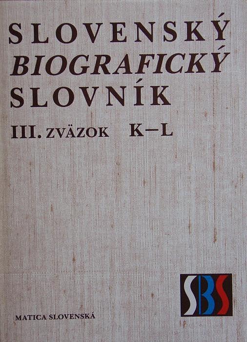 Slovenský biografický slovník III. K – L