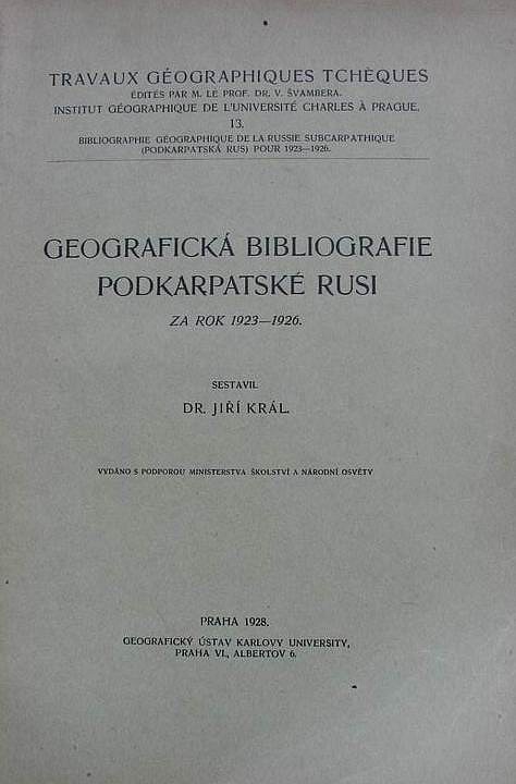 Geografická bibliografie Podkarpatské Rusi za rok 1923-1926