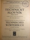 Technický slovník všech oborů I. díl část česko-německá