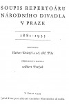 Soupis repertoáru Národního divadla Praha 1881-1935