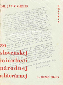 Zo slovenskej minulosti národnej a literárnej