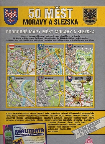 50 měst Moravy a Slezska podrobné mapy měst
