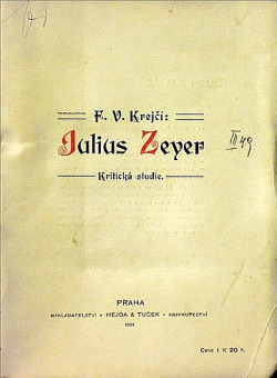 Julius Zeyer: kritická studie obálka knihy