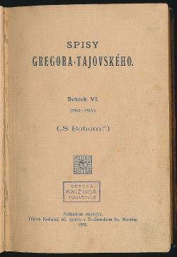 Spisy Gregora-Tajovského VI.