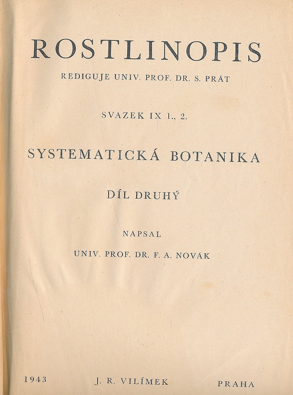 Rostlinopis, část speciální: Systematická botanika, 2. díl