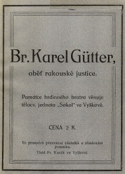 Br. Karel Gütter, oběť rakouské justice