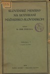 Slovenské menšiny na rozhraní maďarsko-slovenskom