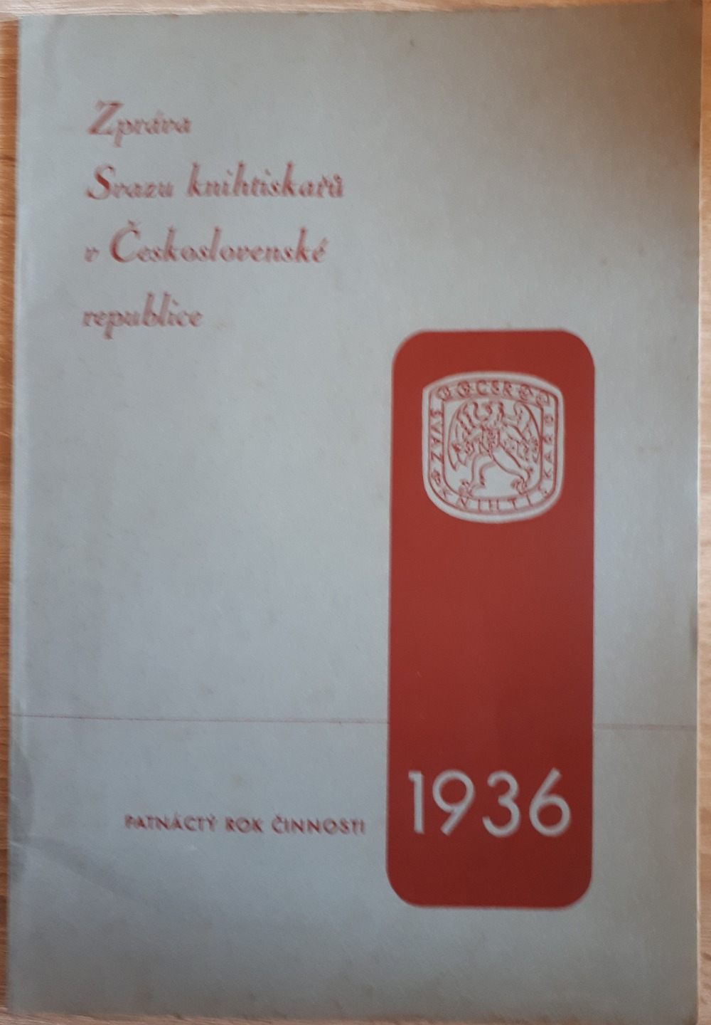 Zpráva Svazu knihtiskařů v Československé republice za rok 1936