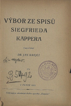 Výbor ze spisů Siegfrieda Kappera