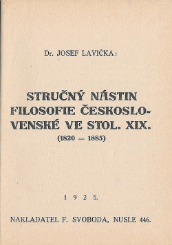 Stručný nástin filosofie československé ve stol. XIX.