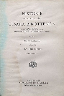 Historie velikosti a pádu Césara Birotteau-a