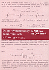 Doktorky matematiky na univerzitách v Praze 1900–1945