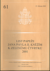 List papeže Jana Pavla II. kněžím k Zelenému čtvrtku 2001