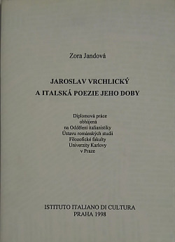 Jaroslav Vrchlický a italská poezie jeho doby