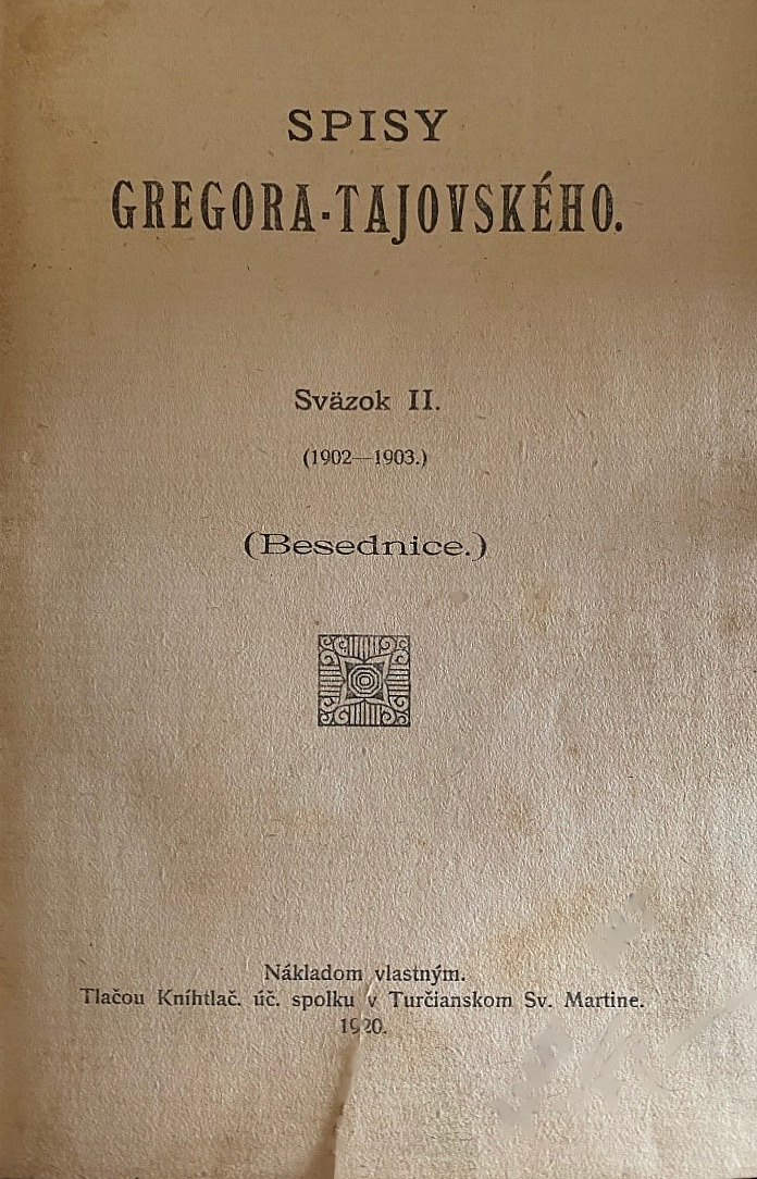 Spisy Gregora-Tajovského II.