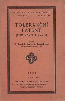 Toleranční patent, jeho vznik a vývoj