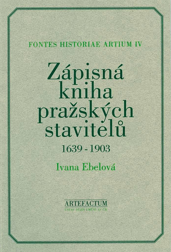 Zápisná kniha pražských stavitelů 1639-1903