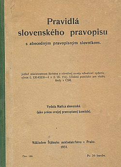 Pravidlá slovenského pravopisu s abecedným pravopisným slovníkom