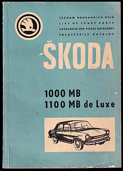 Seznam náhradních dílů ŠKODA 1000MB 1100MB deLuxe