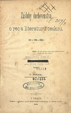 Zásluhy duchovenstva o řeč a literaturu českou (Od r. 1780-1880)