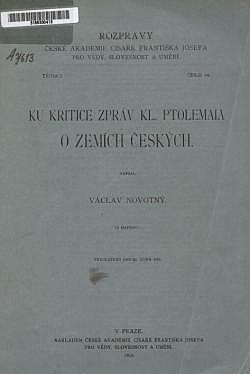 Ku kritice zpráv Kl. Ptolemaia o zemích českých