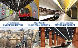 Sada 24 pohlednic Evropské metro